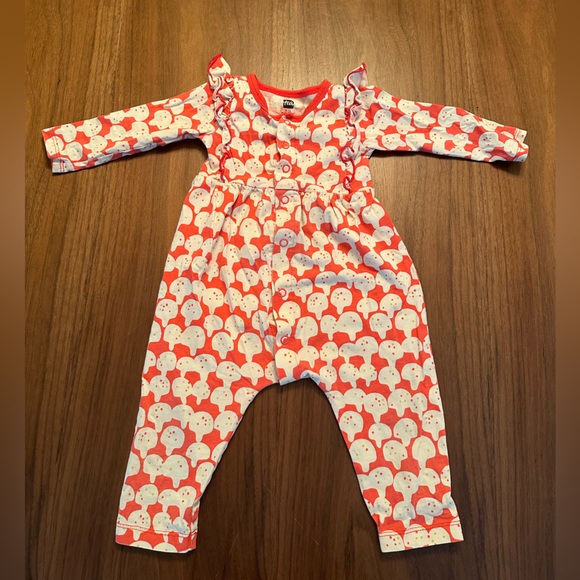 Tea Collection Red and Cream Baby Onesie - Picture 1 of 2
